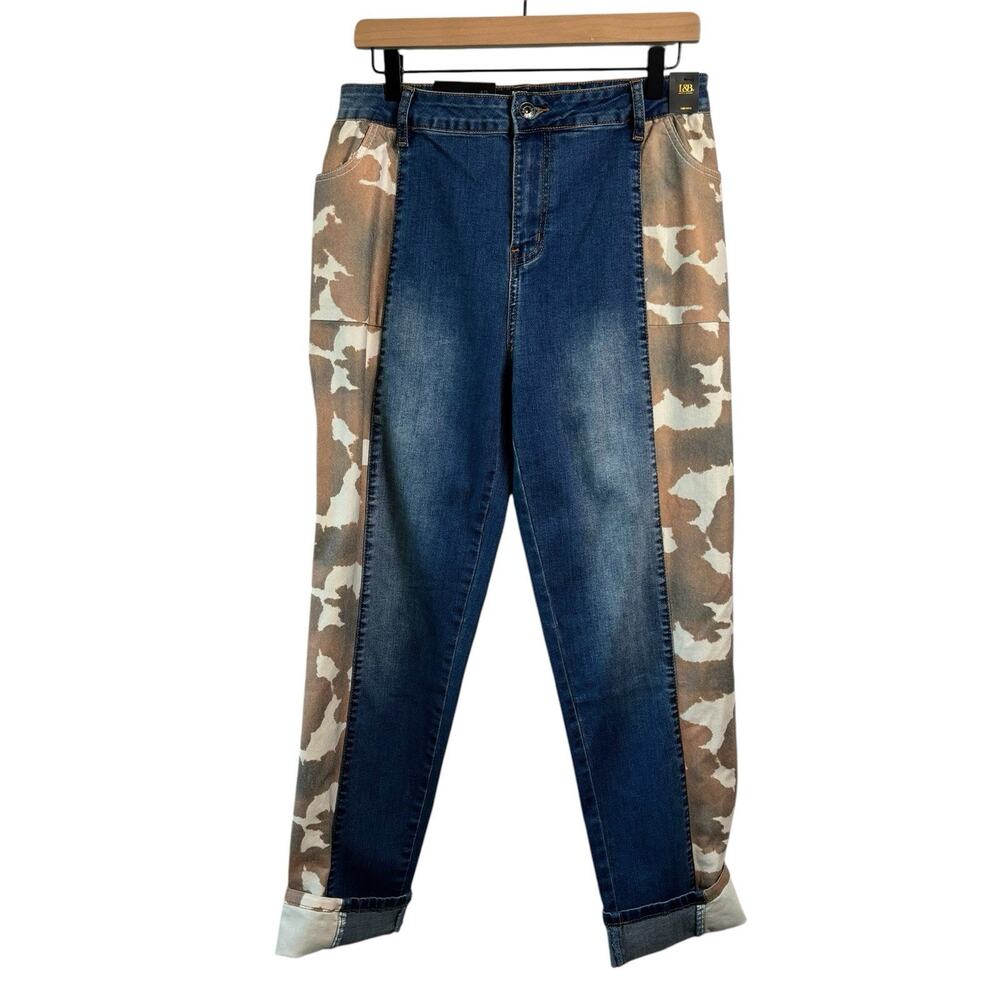 LB Lucky And Blessed Womens Jeans 12 Cow Print Boyfriend Jeans‎ Western Cowboy